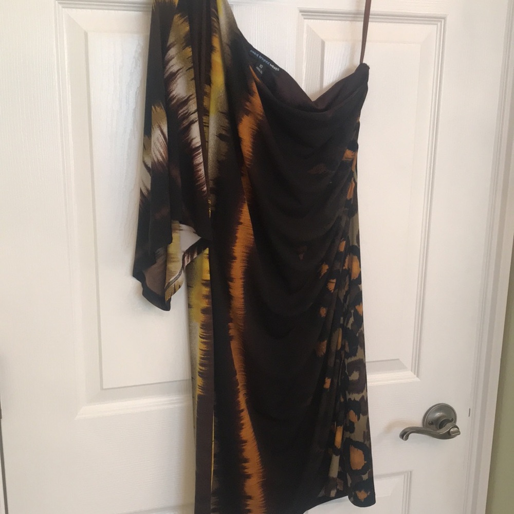 Saint Tropez W. One Shoulder Animal P Dress Sz10
